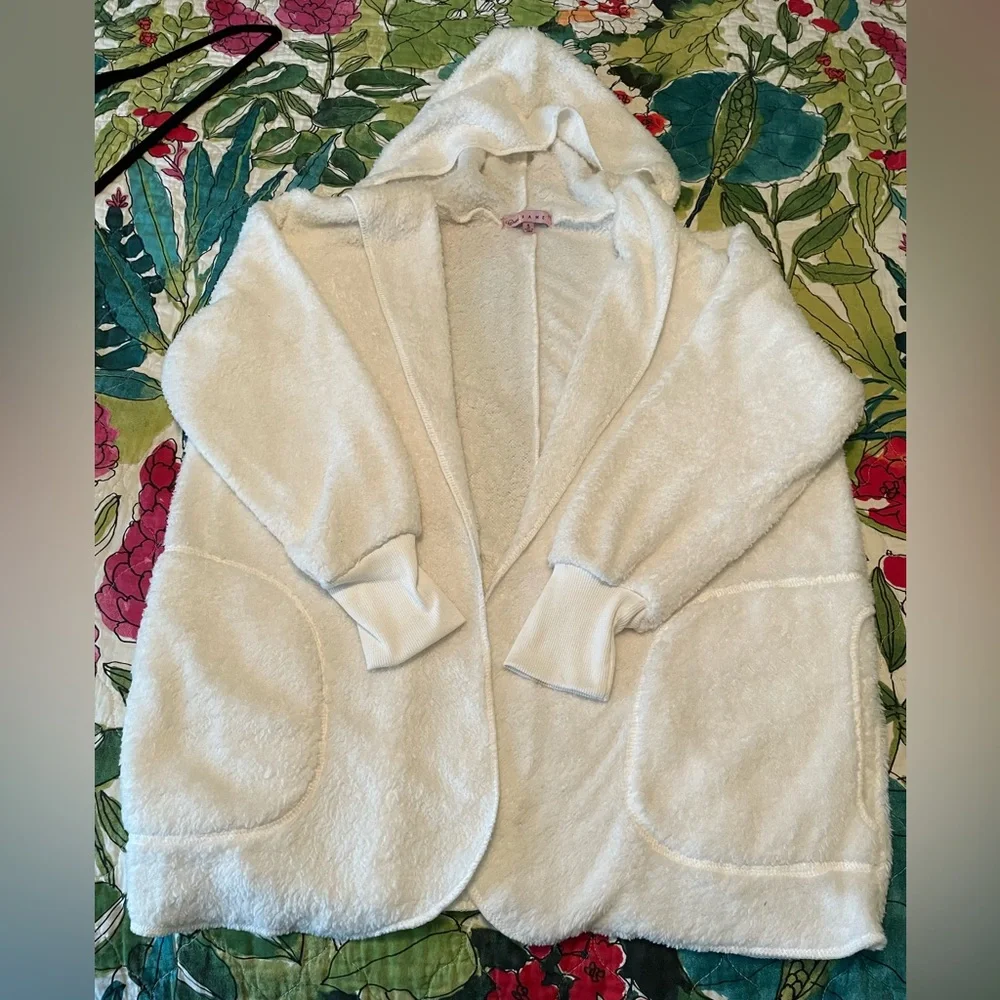 Soft open cardigan with hood - Picture 1 of 7